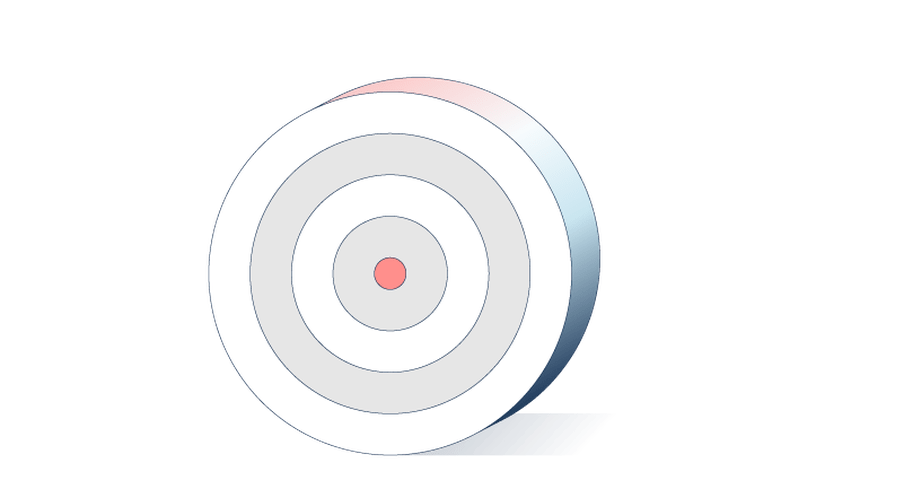 Illustration of a dartboard with a bullseye in the middle.