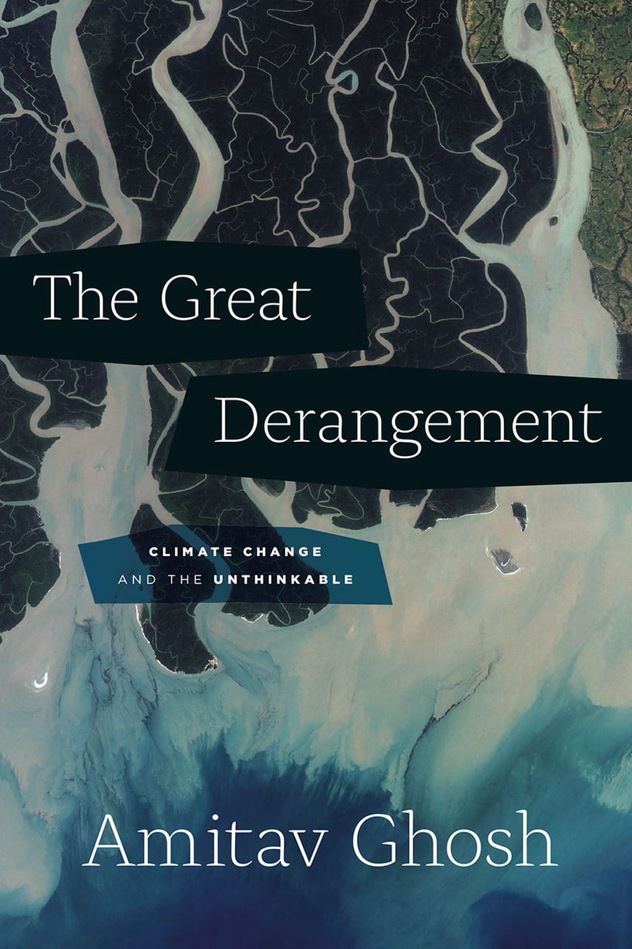 Book cover of ‘The Great Derangement’, depicting a landscape from above 