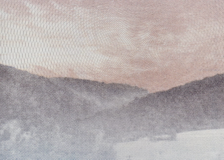 Excerpt from passport showing mountains