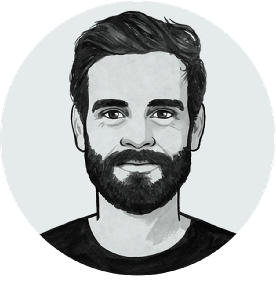 Illustrated avatar of a young man with dark hair and a dark beard
