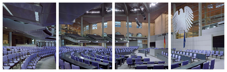 Photograph of a large room with many chairs