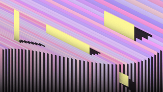 Graphic: illustration papers in different shades of purple and pink that are aligned in a wavy shape with small yellow notes that stick out