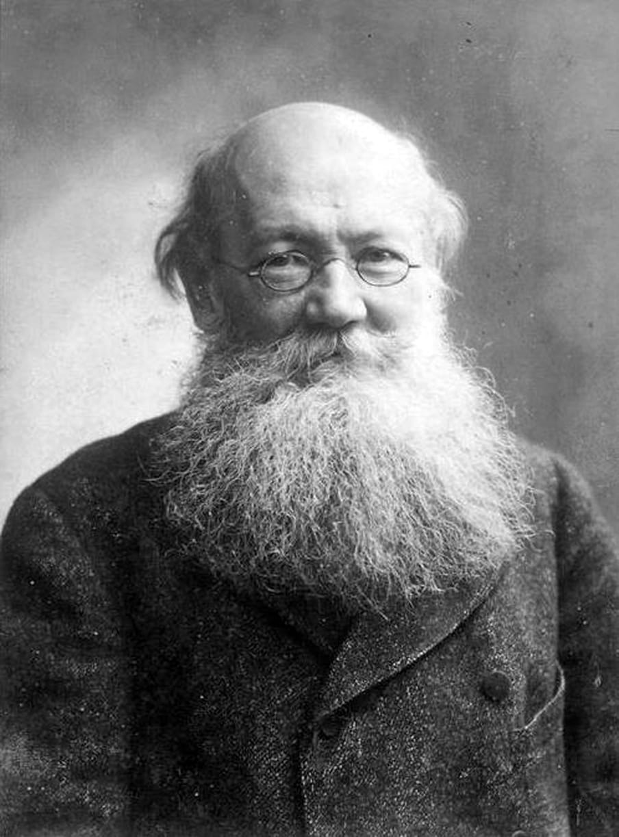 Portrait of a bolding man with glasses and a long white beard.