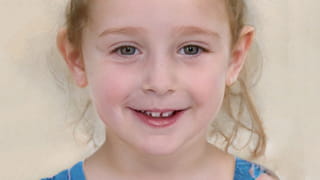 AI-generated portrait of a young girl.
