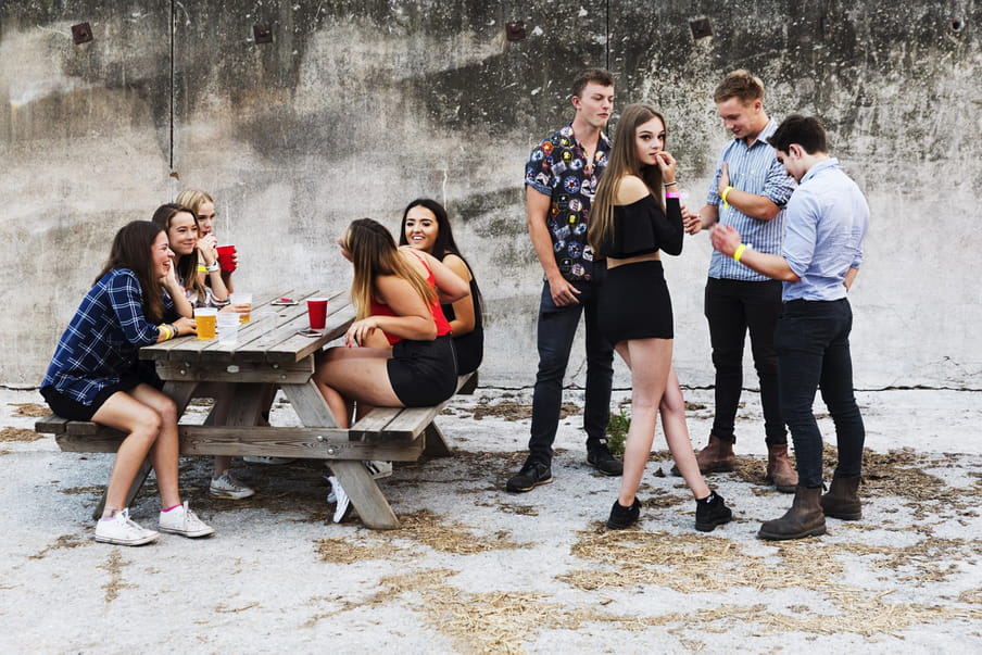 Photo of a group of young people hanging out