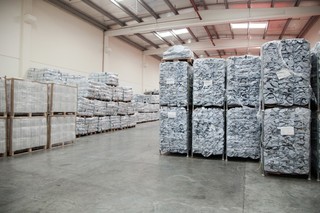 IFRC tarps in the Red Cross storage facility in Dubai. Pieter van den Boogert for The Correspondent