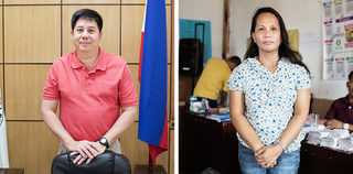 Left: Alfred Romualdez, the Mayor of Tacloban. Right: Emelita Montalban, Barangay Leader of neighborhood 88.  Pieter van den Boogert for The Correspondent
