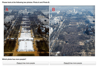 Left: Trump’s inauguration. Right: Obama’s inauguration.