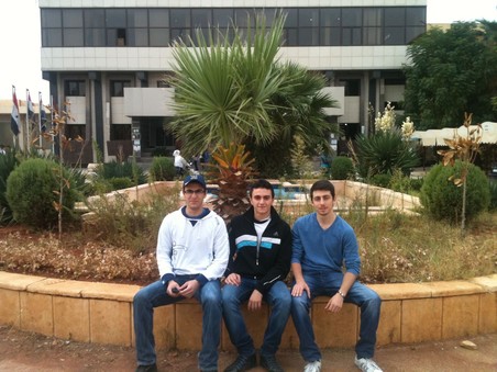 Assadour (center) at the University of Aleppo. Photo: Hoseb Assadour 